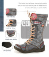 Women's handmade snow boots with convenient side zip and flat heel