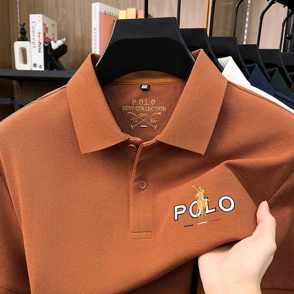 Short sleeve polo with embroidered pony accent, perfect for warm weather styling