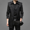 Classic men's long trench coat in lightweight polyester, perfect for spring and autumn business casual and stylish everyday w