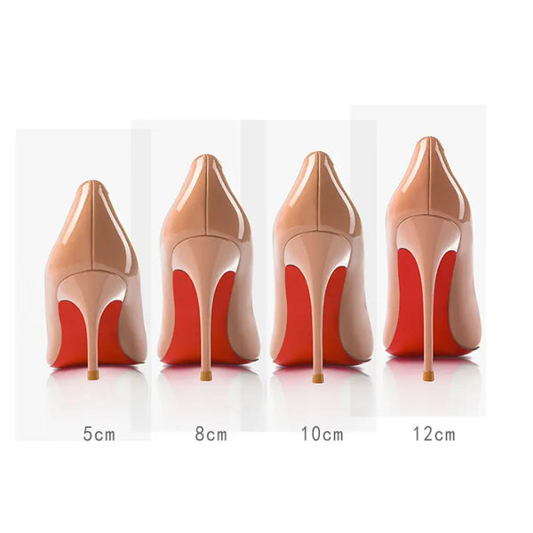 Classic black pumps with pointed toe design and 8cm stiletto heel
