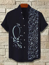 Breathable summer shirt featuring vibrant ethnic graphics and classic collar