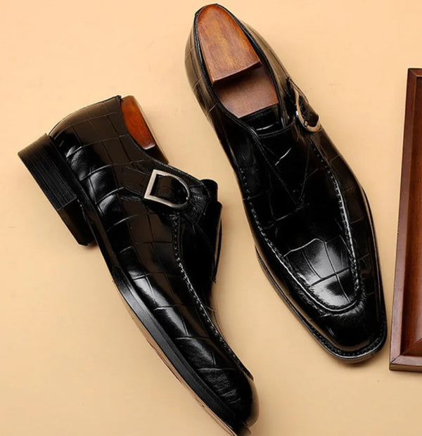 Richly detailed leather Oxford shoes perfect for upscale events.