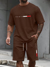 Move Easy tracksuit set displayed flat showing O-neck tee and drawstring shorts