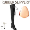 High-fashion stiletto dance boots featuring over-the-knee design and open toe