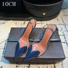 Transparent pumps with pointed toe and luxurious sheepskin insole