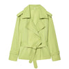 Classic double-breasted trench coat with adjustable waist belt