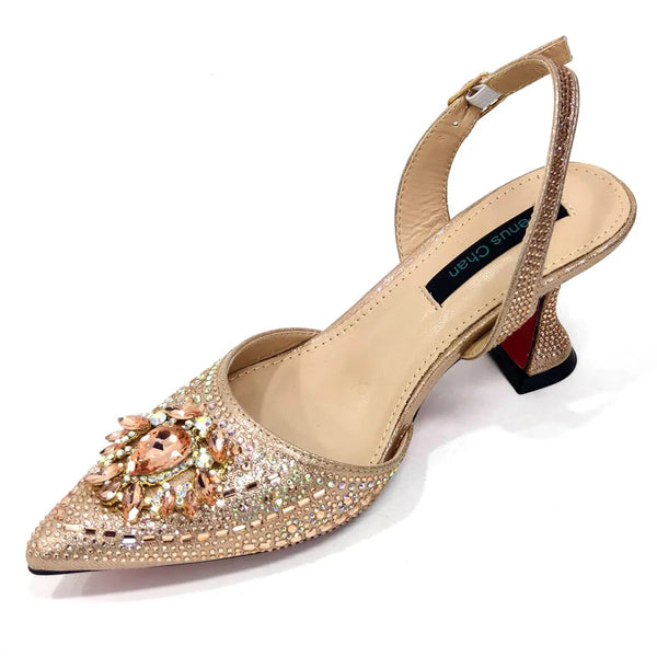 Glamorous embellished sandals with genuine crystals for special events