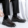 Men's dress shoes with excellent traction from rubber outsole.