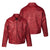 Men's red PU leather jacket in retro hip-hop style, featuring a loose fit, smooth zipper, and comfortable polyester lining.