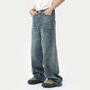 Premium softened denim wide leg jeans in washed blue for everyday wear