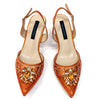 Crystal-adorned party sandals with square heel and sparkling embellishments