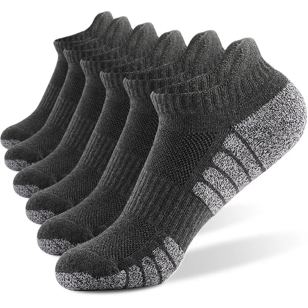 Unisex running gear: cushioned comfort socks in vibrant colors for style and performance.