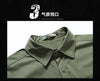 Men's outdoor cotton casual multi-pocket shirt in solid color, perfect for travel and adventure with a stylish V-neck design.