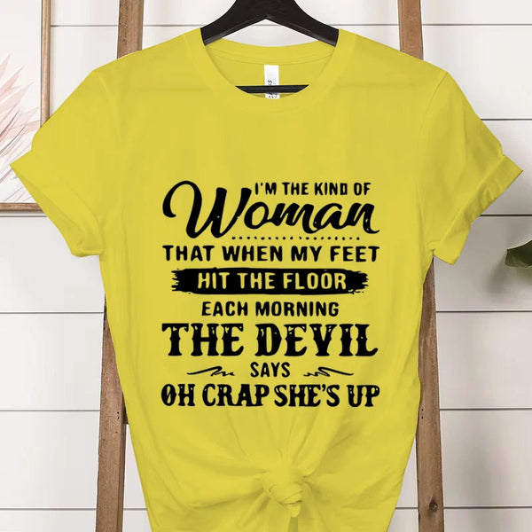 Soft stretchy polyester graphic top perfect for coffee dates and weekend adventures