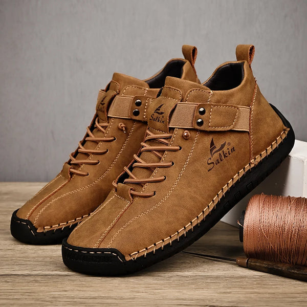 Comfortable lace-up boots with superior grip rubber outsole