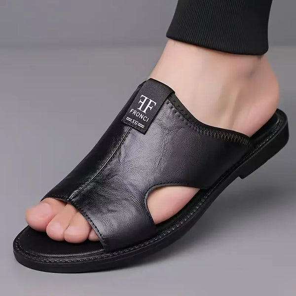 Stride Easy flat sandals displaying premium leather and versatile design