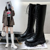 Stylish ankle high women's boots with lace-up closure, thick heel, and non-slip rubber sole for comfort and durability.