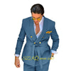 Elegant men's wedding suit, double-breasted 2-piece, tailored wool, perfect for grooms and formal occasions.