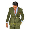Elegant men's wedding suit featuring a double-breasted jacket and matching trousers, crafted from high-quality wool.