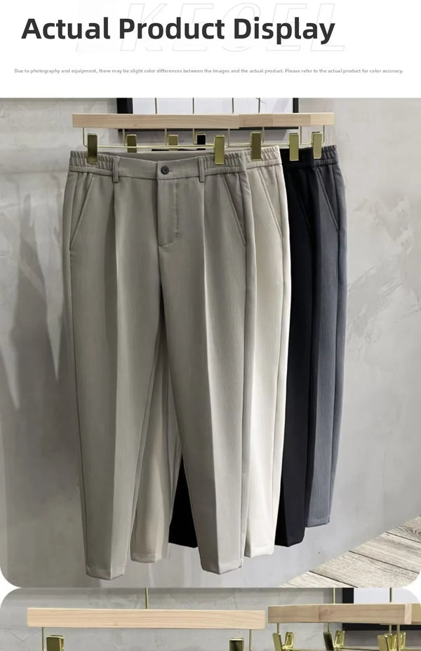 Men's warm woolen pants with polished silhouette