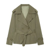 Structured trench coat with belt detail and double-breasted buttons