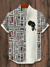 Eye-catching 3D patterned shirt with ethnic motifs and button detail