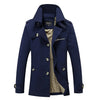 Sleek Men's Casual Business Trench Coat in polyester with turn-down collar, perfect for stylish business and casual wear.