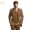 Elegant Men's 3-Piece Wedding Suit Set with notch lapel, slim fit jacket, vest, and trousers for formal occasions.