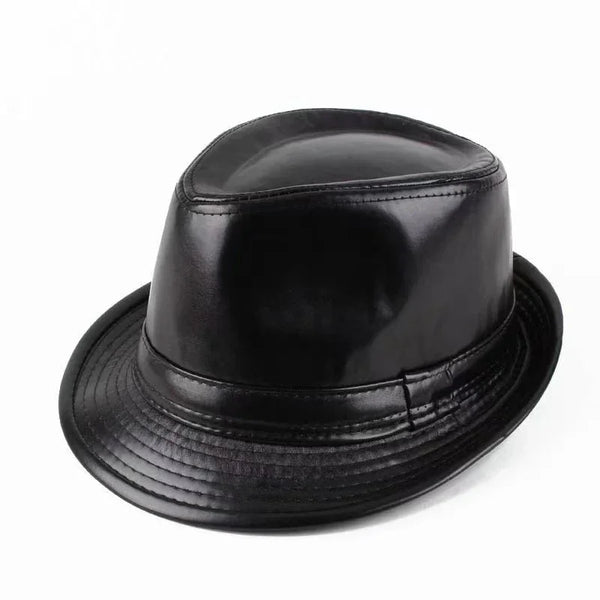Unisex retro bowler hat paired with formal wear, showcasing its elegant design.