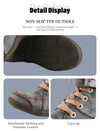 Genuine leather lined winter boots with decorative lace-up front design