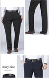 Professional business trousers featuring elastic comfort waistband for all-day wear