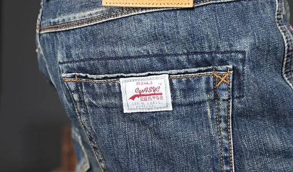 Men's durable denim jeans in a classic straight-leg fit.