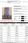 Chic high-waisted wide-leg jeans for women, featuring a relaxed fit, pockets, and subtle distressed details for edgy style.