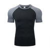 Men's breathable compression fitness t-shirt in black, perfect for workouts, running, and casual wear with moisture-wicking f