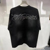Sustainable cotton sleeveless tee with premium rhinestone letters