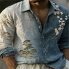 Regular fit button-down shirt featuring dimensional mandala pattern with depth and color saturation