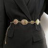 Chic women's decorative metal waist chain belt, stylish retro design, perfect for dresses and jeans, adjustable for a perfect