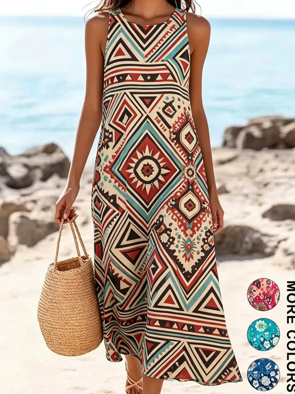 Flattering midi length floral sundress with feminine sweetheart bodice