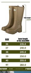 Chic waterproof women's ankle rain boots with non-slip outsole, perfect for rainy days and outdoor events.