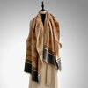 Warm polyester scarf with a dual-tone color scheme for added style.