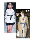 Chic wide denim belt with pin buckle for women, perfect for casual and semi-formal outfits, enhancing your silhouette.