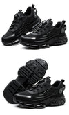 Construction work boots with anti-compression steel guard and breathable comfort design