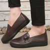 Premium leather slip-on loafers combining timeless style with modern comfort features