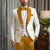 Luxury men's wedding suit set featuring an ivory blazer and burgundy pants, perfect for formal events and custom tailored fit
