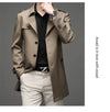 Classic men's long trench coat in lightweight polyester, perfect for spring and autumn business casual and stylish everyday w