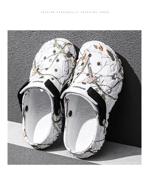 Men's casual slides with ergonomic design and non-slip outsole pattern