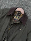 Waxed Cotton Moto Trench Coat with Corduroy Collar, mid-length, waterproof, stylish, and durable for urban adventures.