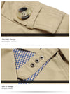 Sleek Men's Casual Business Trench Coat in polyester with turn-down collar, perfect for stylish business and casual wear.
