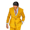 Elegant men's wedding suit featuring a double-breasted jacket and matching trousers, crafted from high-quality wool.