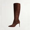 Elegant black knee-high boots, handmade with care.